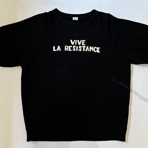 Clare V *VIVE LA RESISTANCE* Short Sleeve SWEATSHIRT Medium